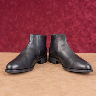Aquatalia Women Nadie Black Leather Ankle Zip Dressy Office Ankle Boots size 9