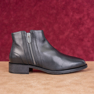 Aquatalia Women Nadie Black Leather Ankle Zip Dressy Office Ankle Boots size 9