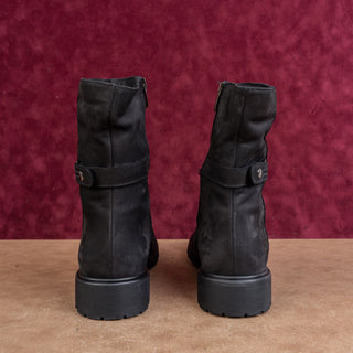 La Canadienne Women Hadley Black Leather Moto Waterproof Fashion Zip Boots sz 11