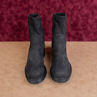 La Canadienne Women Hadley Black Leather Moto Waterproof Fashion Zip Boots sz 11