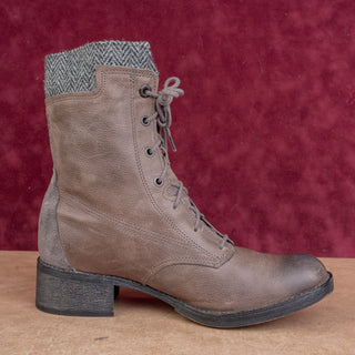 Timberland x Harris Tweed Women Burnished Brown Leather Fashion Combat Boots 10