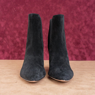 Veronica Beard Baxter Black Suede Pointed Toe Heeled Ankle Boots Sz 9.5