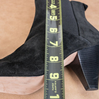 Veronica Beard Baxter Black Suede Pointed Toe Heeled Ankle Boots Sz 9.5