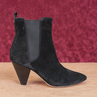 Veronica Beard Baxter Black Suede Pointed Toe Heeled Ankle Boots Sz 9.5