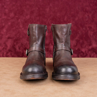 Vintage Foundry Women Umay Festival Moto Biker Brown Leather Ankle Boots sz 10