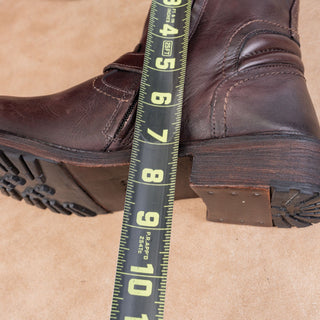 Vintage Foundry Women Umay Festival Moto Biker Brown Leather Ankle Boots sz 10