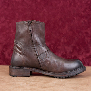 Vintage Foundry Women Umay Festival Moto Biker Brown Leather Ankle Boots sz 10