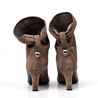 Karen Millen Women Stud Taupe Suede Back Slouch Boots size 9.5US EUR 40