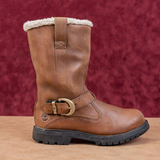 Timberland Women Nellie Moto BIker Faux Fur Lined Lug Boots sz 6.5