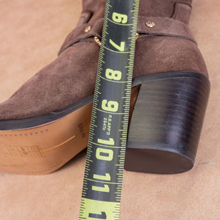 Dolce Vita Women Kenzen Dark Brown Suede Harness Pointy Toe Ankle Boots sz 5.5