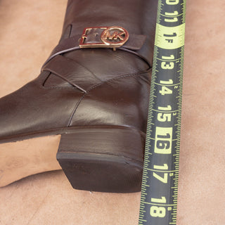 Michael Kors Women Bryce Black Brown Leather Riding Equestrian Knee Boots sz 8.5