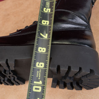 Sam Edelman Women Elliot Black Leather Zip Lace-up Combat Boots sz 8.5