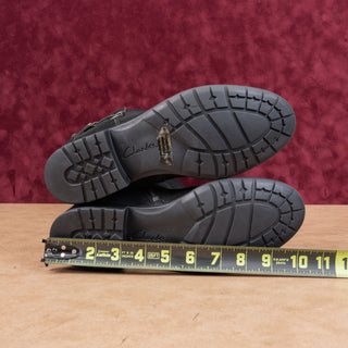 Clarks Women Plaza Steer Black Suede Comfortable Buckle Riding Tall Boots size 8