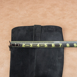 Clarks Women Plaza Steer Black Suede Comfortable Buckle Riding Tall Boots size 8