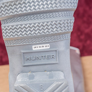 Hunter Women Original Cosmic Silver Glitter Rain Wellies Knee Boots 8US EUR39