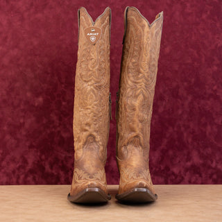 Ariat Women Casanova Brown Leather Cowboy Western Zip Pull-on Tall Boots sz 10