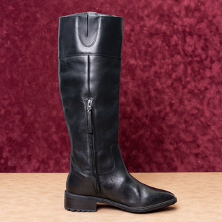 Sam Edelman Women Drina Wide Fit Black Leather Equestrian Riding Tall Boots 7.5