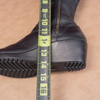Crocs Women Leigh Black Leather Comfortable fashion Knee Boots size 6.5