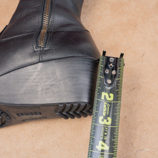 Crocs Women Leigh Black Leather Comfortable fashion Knee Boots size 6.5