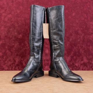 Dolce Vita Women Black Leather Zip Fashion Flat Riding Knee Boots sz 7.5