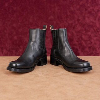 Frye Women Campus Low Chelsea Festival Black Leather Pull Ankle Boots sz 7.5