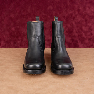 Frye Women Campus Low Chelsea Festival Black Leather Pull Ankle Boots sz 7.5
