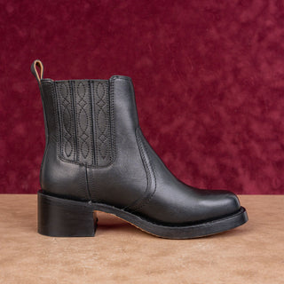 Frye Women Campus Low Chelsea Festival Black Leather Pull Ankle Boots sz 7.5