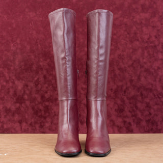 Steve Madden Women Livah Burgundy Vegan Leather Zip fashion Square Boots sz 6