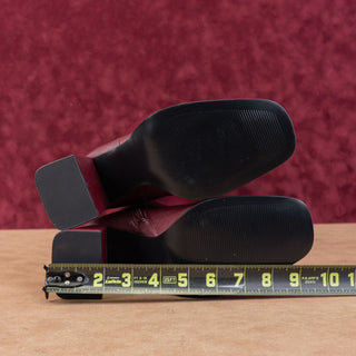 Steve Madden Women Livah Burgundy Vegan Leather Zip fashion Square Boots sz 6