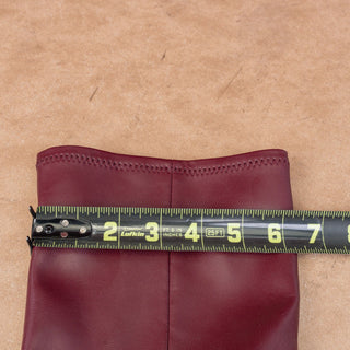 Steve Madden Women Livah Burgundy Vegan Leather Zip fashion Square Boots sz 6