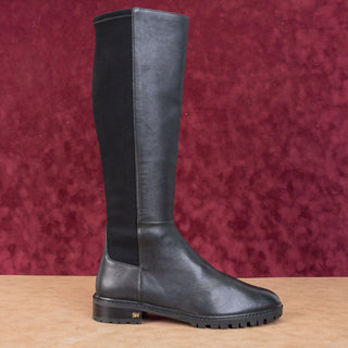 Stuart Weitzman Women City Lug Black Leather Nappa Fashion Knee Boots sz 9.5