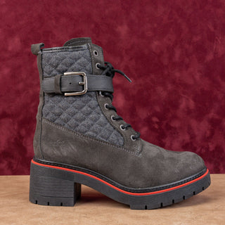 Bos&Co Women Zing Waterproof Grey Suede Zip Lace-up Winter Boots 9-9.5US EUR40