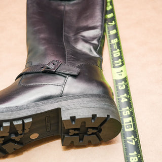 Lucky Brand Women Citere Black Leather Zip Riding Moto Tall Boots 10US EUR 41.5