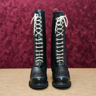 Ilse Jacobsen Women Tall Wide Calf Rain Black Rubber Boots Size 7US EUR38