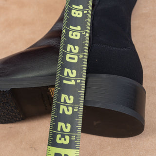 Stuart Weitzman Women 5050 Bold Black Leather Stretch 40mm OTK Boots sz 6.5