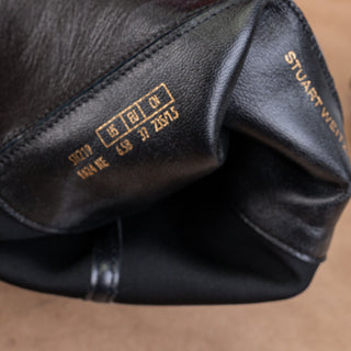 Stuart Weitzman Women 5050 Bold Black Leather Stretch 40mm OTK Boots sz 6.5