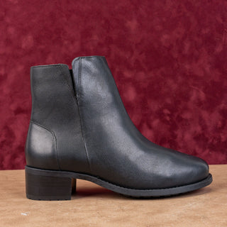 David Tate Women Lago Black Leather Zip Ankle Dress Office Boots sz 8