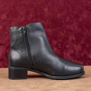 David Tate Women Lago Black Leather Zip Ankle Dress Office Boots sz 8