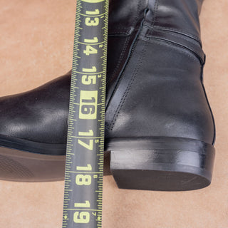 Sam Edelman Women Clive Black Leather Zip Riding Square Toe Knee Boots sz 7