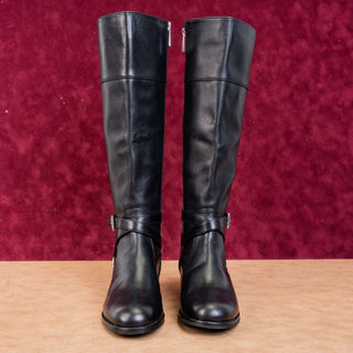 Michael Kors Women Preston Black Leather Biker Moto Boots size 5M