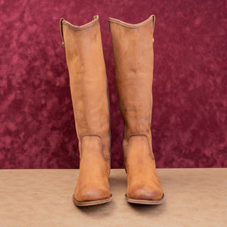 Frye Women Melissa Button Zip Brown Leather Equestrian Classic Riding Boots sz 9