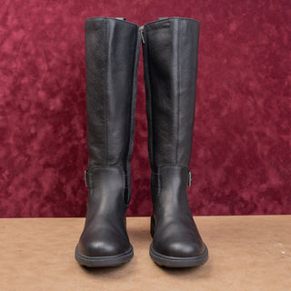 UGG Women Moto Party Black Waterproof Leather fashion Zip Knee Boots sz 8.5