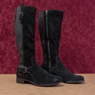 La Canadienne Saint Women Stretch Black Leather Knee Riding Equestrian Boots 8.5