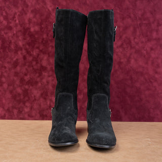 La Canadienne Saint Women Stretch Black Leather Knee Riding Equestrian Boots 8.5