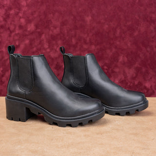 Steve Madden Women Festival Party Night Y2k Chelsea Black Leather Boots sz 9.5