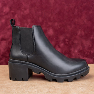 Steve Madden Women Festival Party Night Y2k Chelsea Black Leather Boots sz 9.5