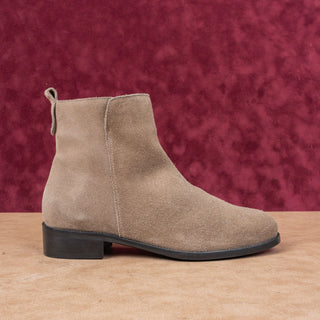 La Canadienne Women Klive City Dry Taupe Suede Zip Ankle Dress Boots sz 7.5