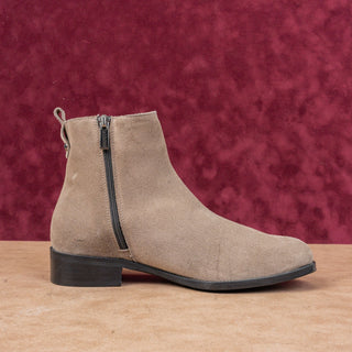 La Canadienne Women Klive City Dry Taupe Suede Zip Ankle Dress Boots sz 7.5