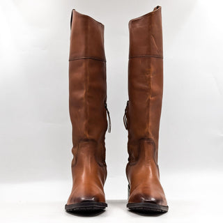 Sam Edelman Women Drina Tan Leather Snip Toe Lug Riding Boots size 10