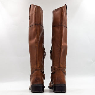 Sam Edelman Women Drina Tan Leather Snip Toe Lug Riding Boots size 10